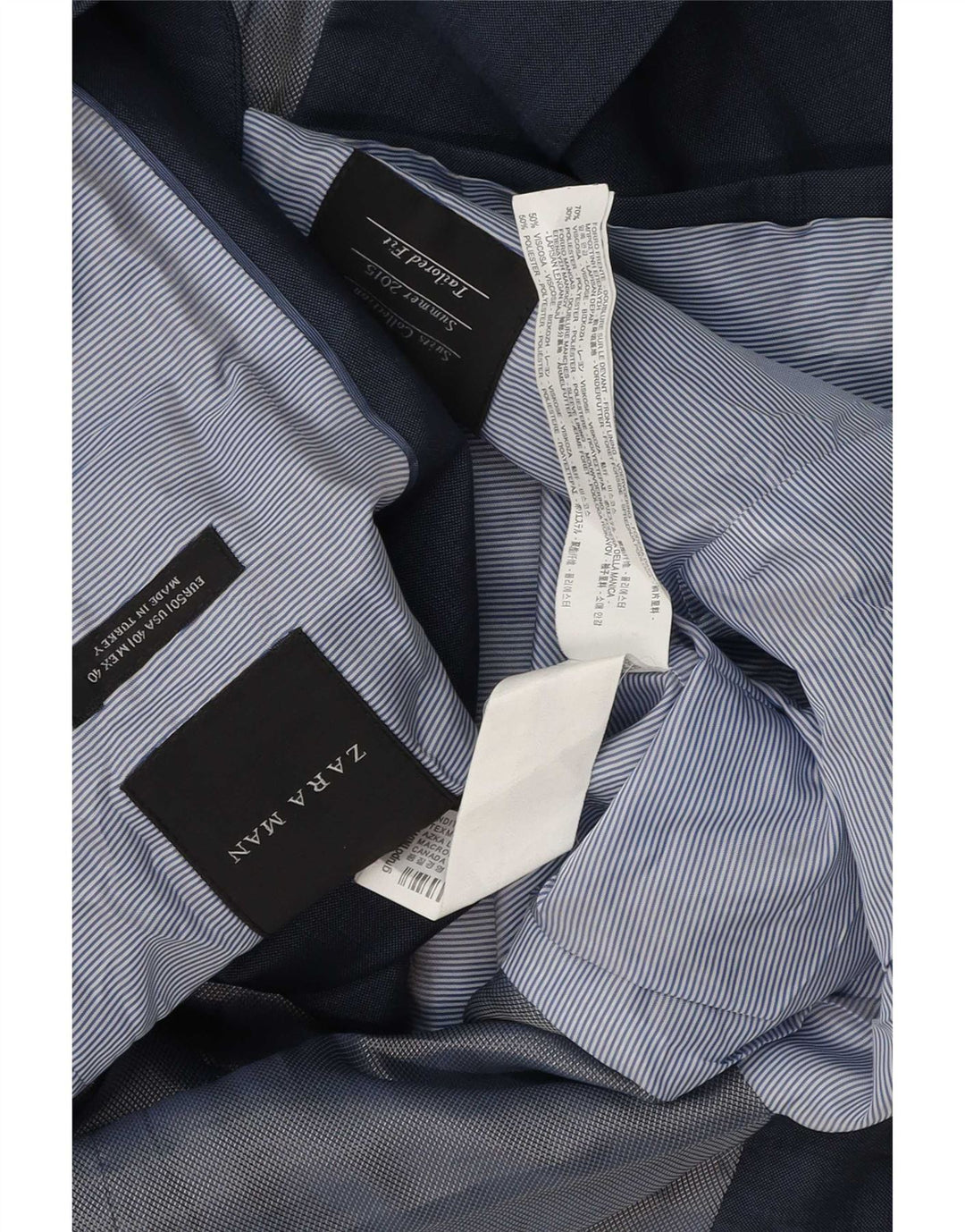 Zara Ανδρικό τζάκετ μπλέιζερ με 2 κουμπιά, μεσαίο ναυτικό μπλε