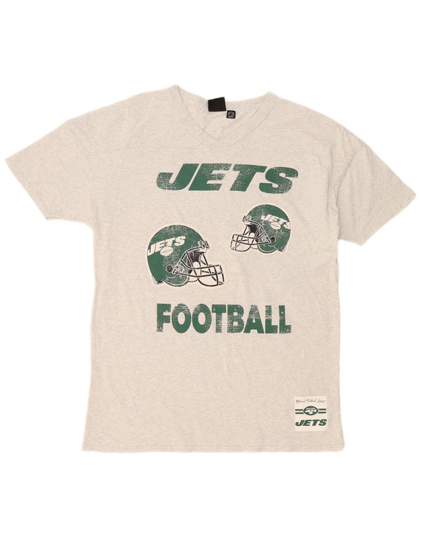 NFL Γυναικείο μπλουζάκι γραφικών New York Jets Top UK 14/16 μεγάλο γκρι βαμβακερό