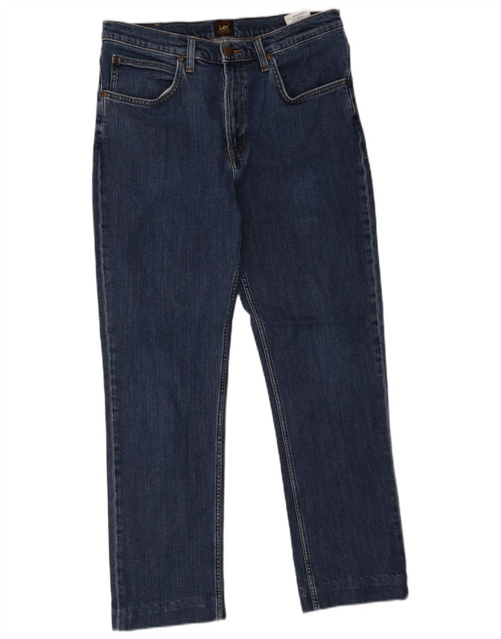 Lee Mens Brooklyn Straight Jeans W34 L29 Blue Cotton