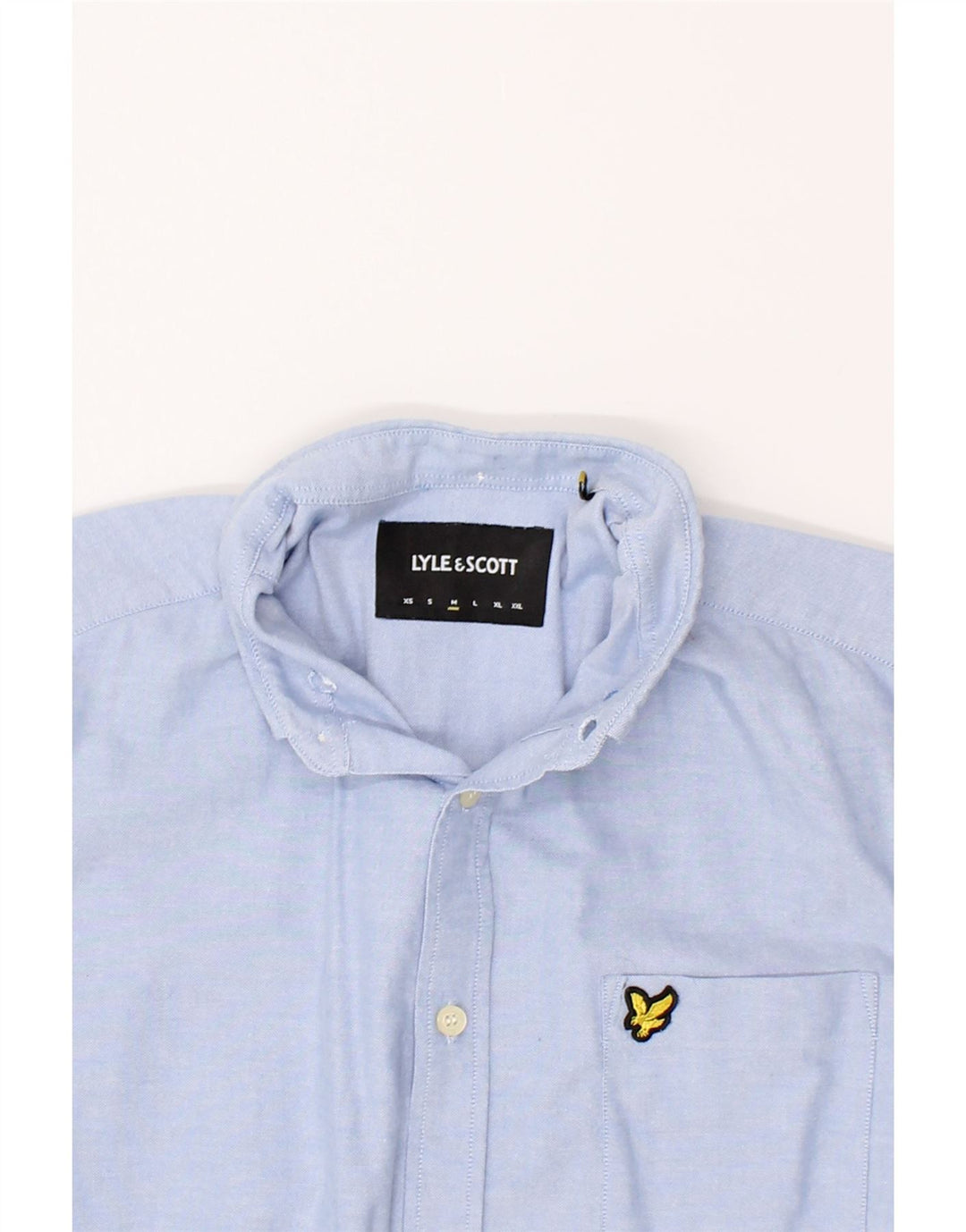 LYLE & SCOTT Mens Shirt Medium Blue Cotton Vintage Lyle & Scott and Second-Hand Lyle & Scott from Messina Hembry 