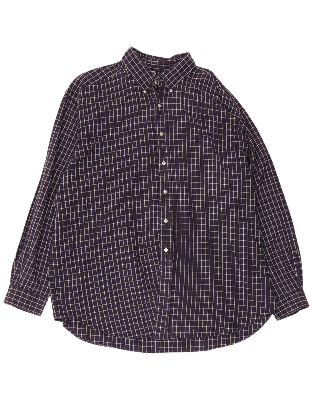 POLO RALPH LAUREN Ανδρικό πουκάμισο Blaire 2XL Navy Blue Check Cotton