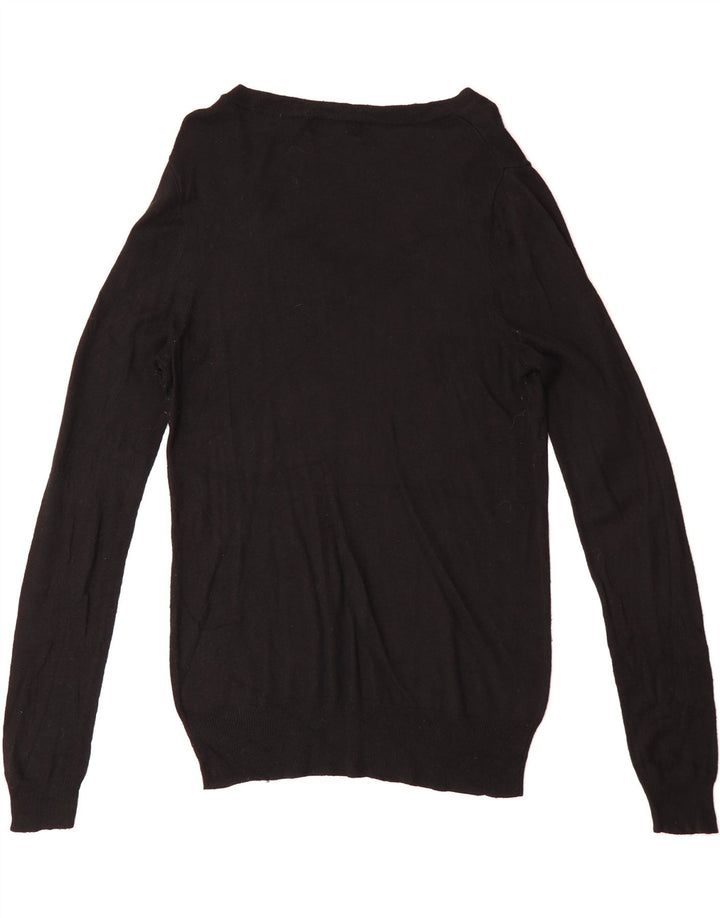 MOSSIMO Womens V-Neck Jumper Sweater UK 18 XL Black Nylon Vintage Mossimo and Second-Hand Mossimo from Messina Hembry 