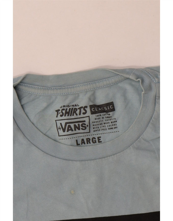Ανδρικό γραφικό T-Shirt Vans Top μεγάλο μπλε βαμβακερό