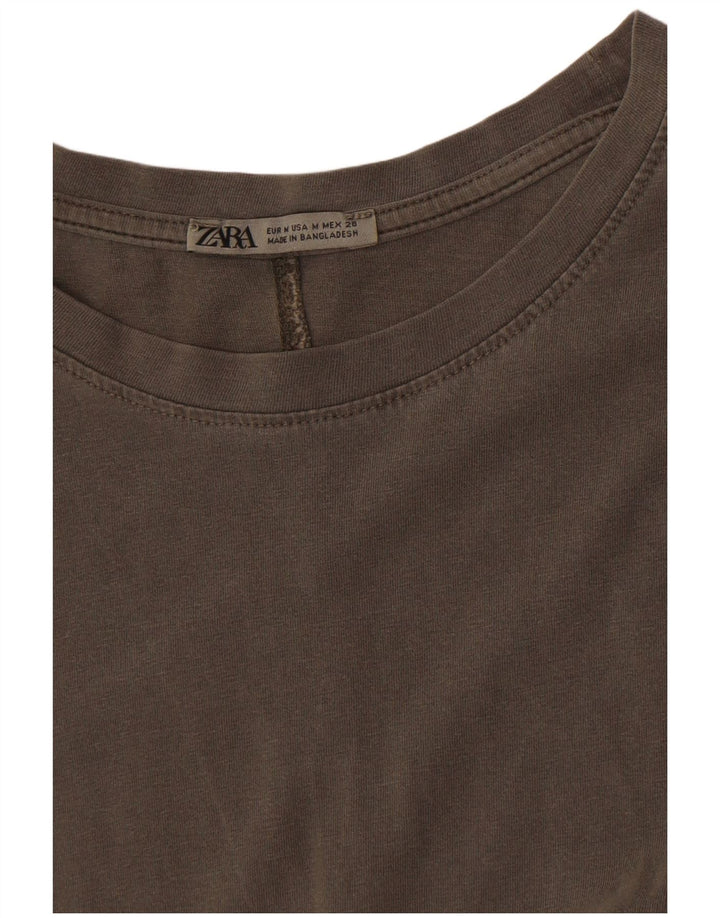 Zara Γυναικείο T-Shirt Φόρεμα UK 14 Medium Grey