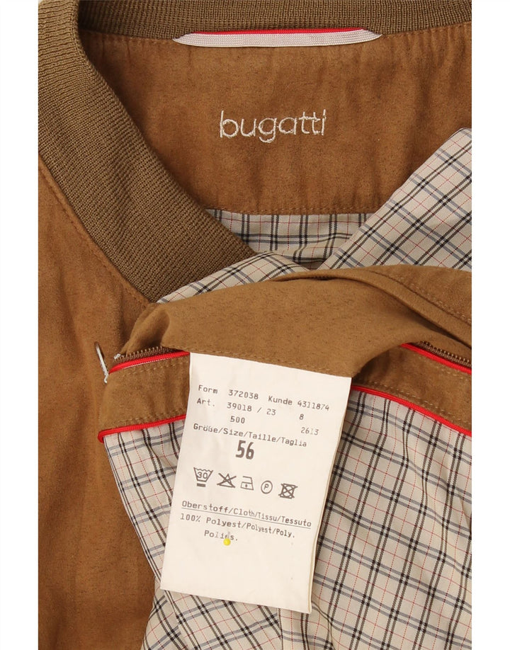 BUGATTI Mens Suede Bomber Jacket IT 56 3XL Brown Polyester Vintage Bugatti and Second-Hand Bugatti from Messina Hembry 