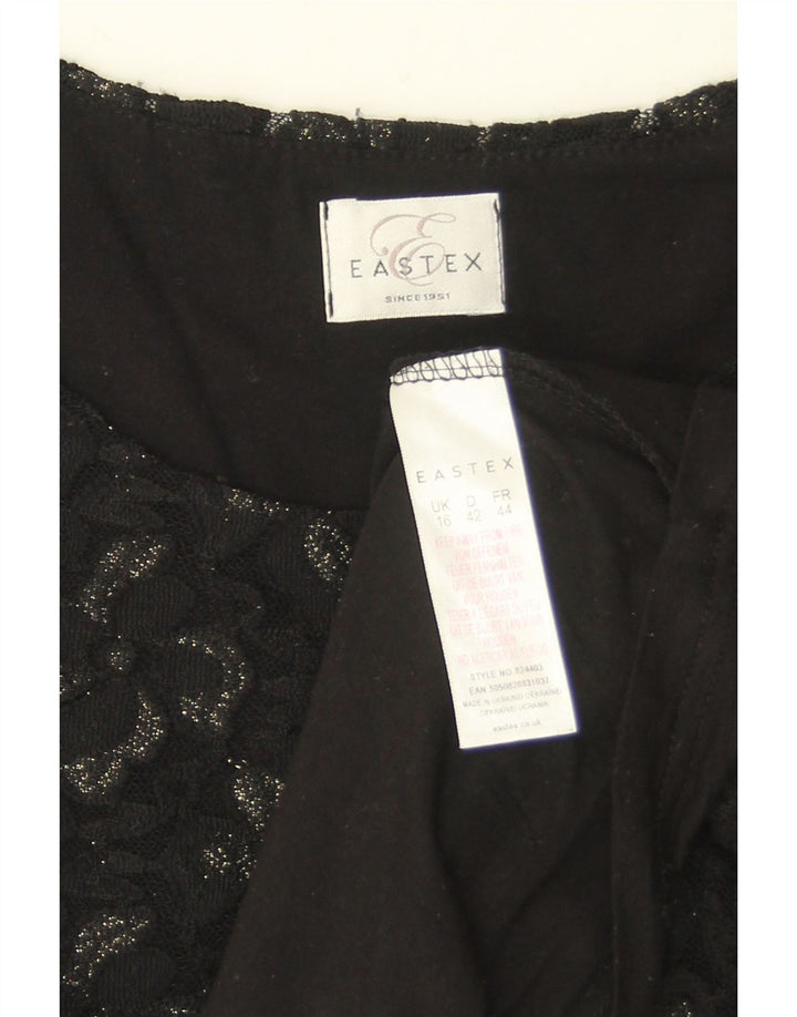 Eastex Γυναικεία Μπλούζα Τοπ UK 16 Large Black Floral Polyamide