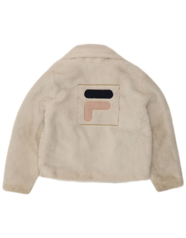 Fila Girls Crop Graphic Fleece Jacket 11-12 ετών Λευκό