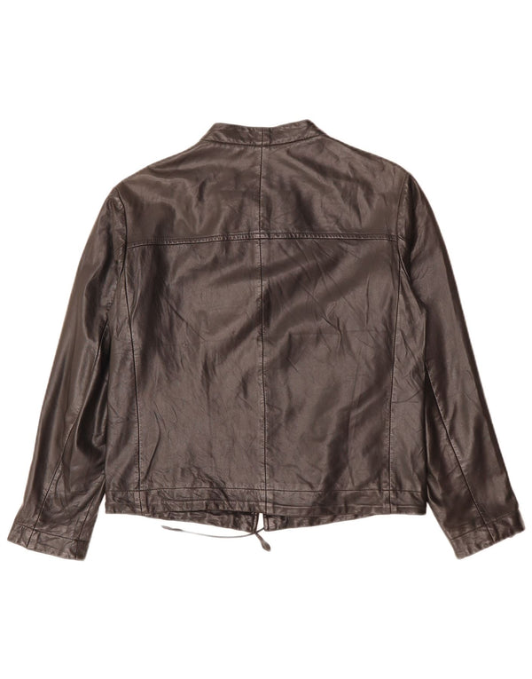 Rene Lezard Γυναικείο Δερμάτινο Μπουφάν UK 10 Small Black Leather