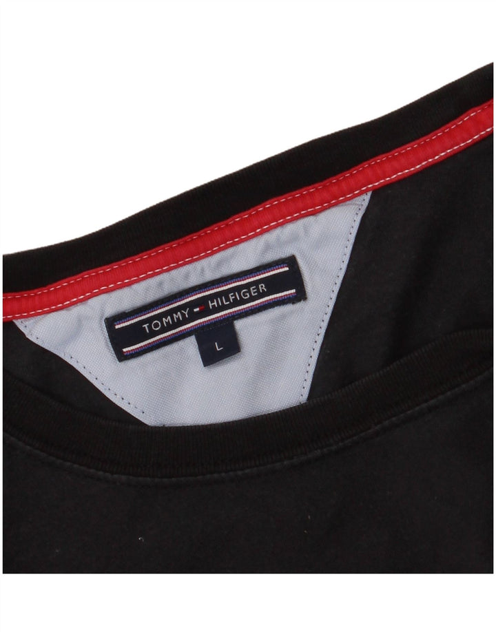 Ανδρικό γραφικό T-Shirt Tommy Hilfiger Top Large Μαύρο
