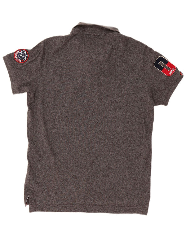 Ανδρικό γραφικό πόλο μπλουζάκι Superdry XL, βαμβακερό γκρι