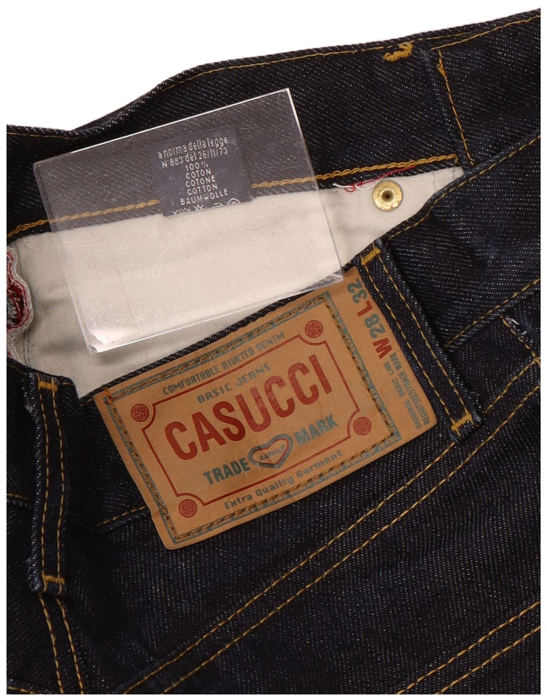 Ανδρικό τζιν ψηλόμεσο CASUCCI ίσιο W28 L32 Navy Blue Cotton