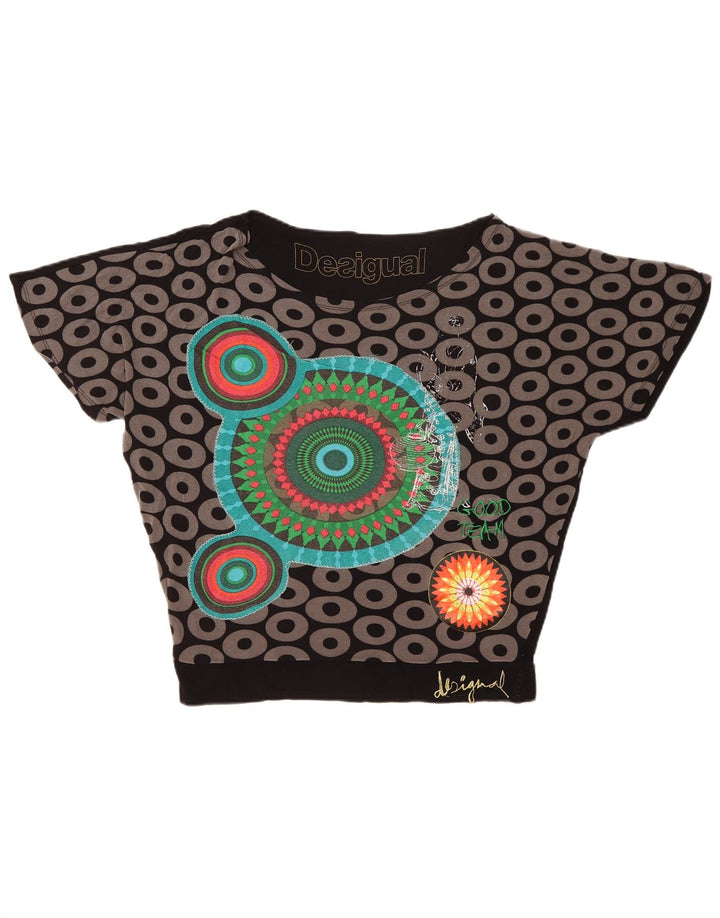 Γυναικεία γραφική μπλούζα Desigual Top UK 14 Medium Black Geometric Viscose
