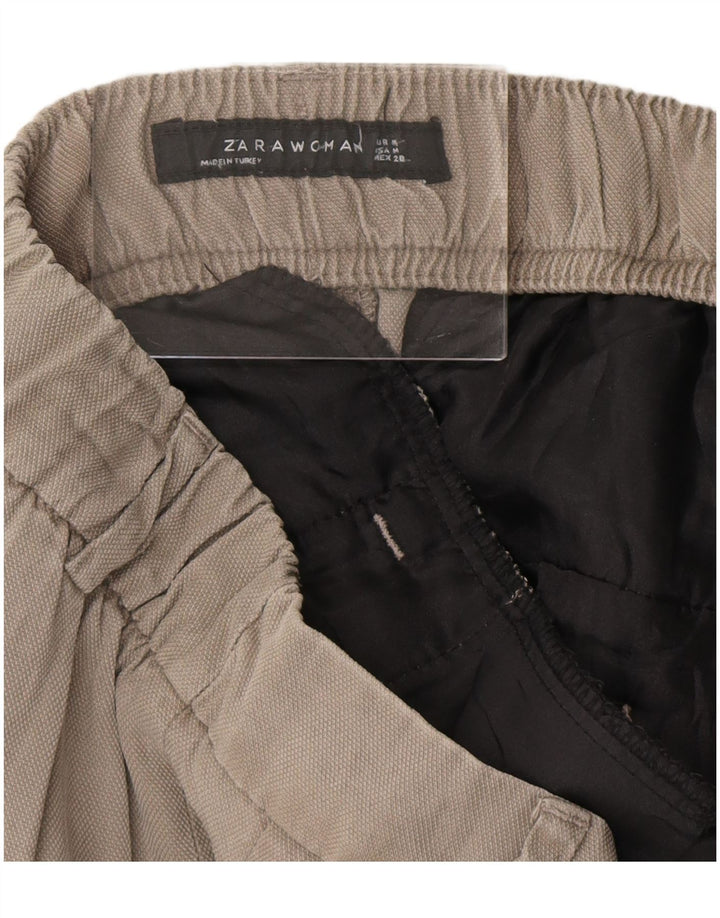 Γυναικείο Cropped Παντελόνι ZARA Medium W28 L23 Beige