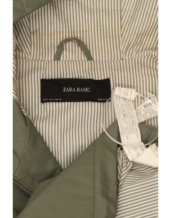 Zara Γυναικείο Αδιάβροχο με κουκούλα UK 10 Small Green Polyester