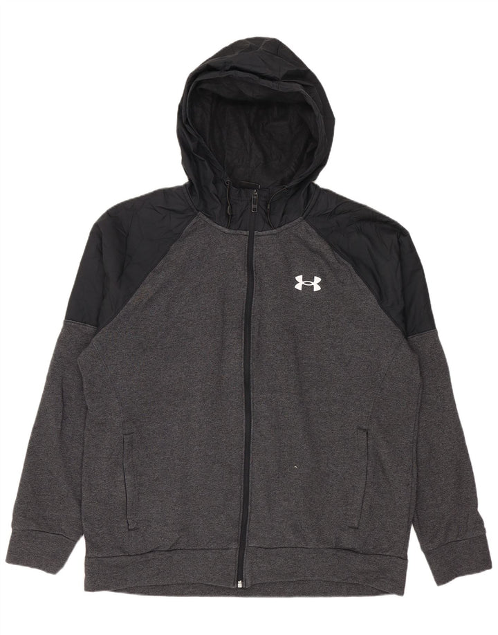 Ανδρικό πουλόβερ Under Armour με φερμουάρ, μεγάλο γκρι βαμβακερό