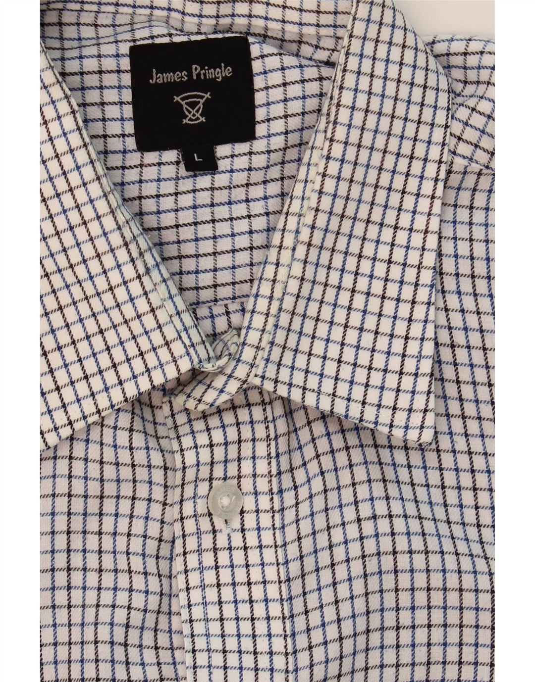 JAMES PRINGLE Mens Flannel Shirt Large White Check Vintage James Pringle and Second-Hand James Pringle from Messina Hembry 