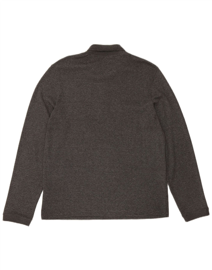 TED BAKER Ανδρικό μπλουζάκι πόλο London μακρυμάνικο νούμερο 5 XL γκρι βαμβακερό