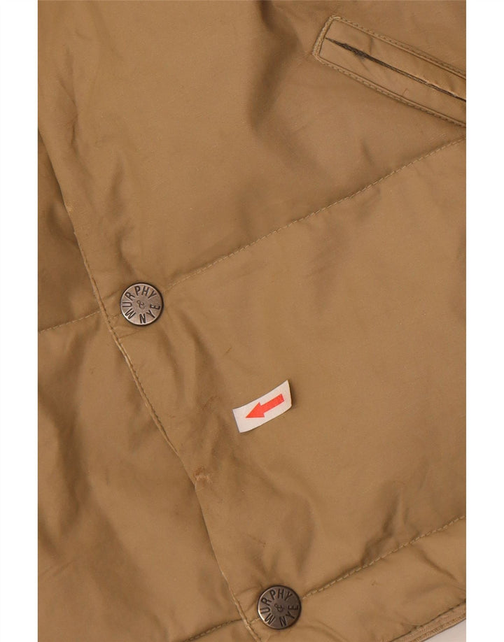 Murphy & Nye Mens Padded Gilet UK 36 Small Beige Nylon