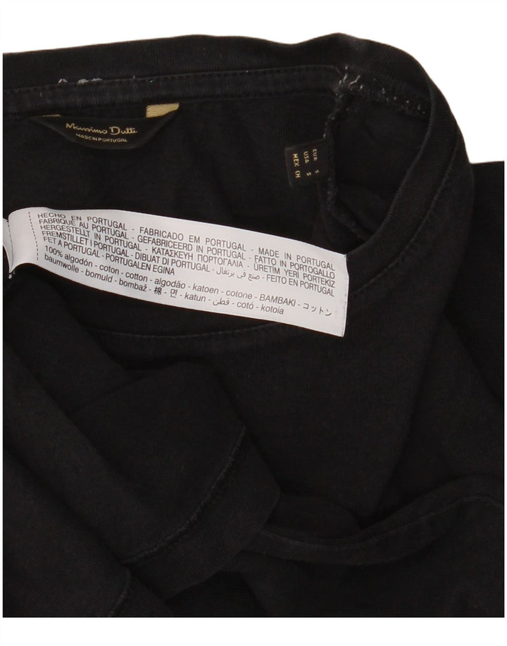 Massimo Dutti Ανδρικό T-Shirt Top Μικρό μαύρο βαμβακερό