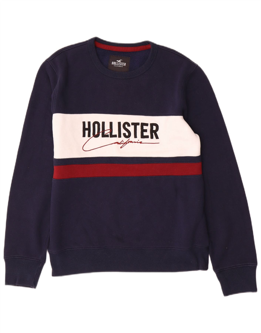 Ανδρικό γραφικό φούτερ Hollister Jumper Medium Navy Blue Colourblock
