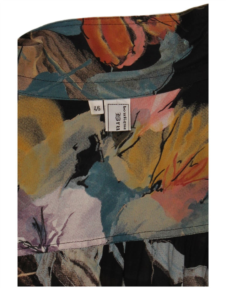 VINTAGE Γυναικείο Πουκάμισο Μπλούζα IT 46 Μεγάλο Πολύχρωμο Φλοράλ