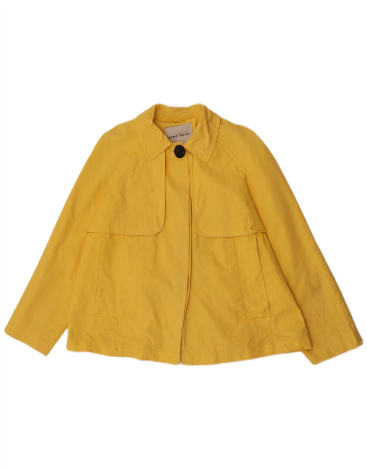 Zara Γυναικείο Bomber Jacket UK 16 Large Yellow Cotton