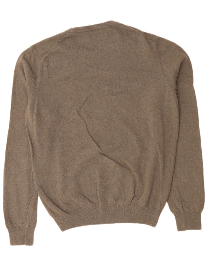 TRUSSARDI Ανδρικό πουλόβερ με λαιμόκοψη μεγάλο γκρι μαλλί