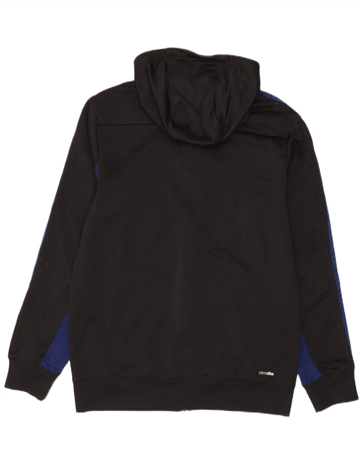 Ανδρικό πουλόβερ ADIDAS Climalite με φερμουάρ με κουκούλα μεσαίου μαύρου χρώματος