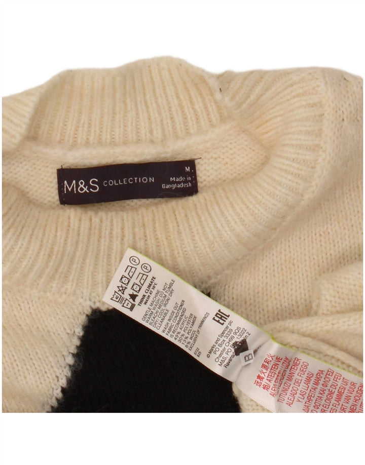 Marks & Spencer Γυναικείο πουλόβερ με λαιμόκοψη UK 14 Medium White