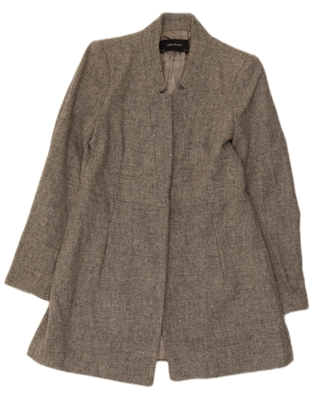 Zara Γυναικείο σακάκι Longline Blazer UK 12 Medium Grey Wool