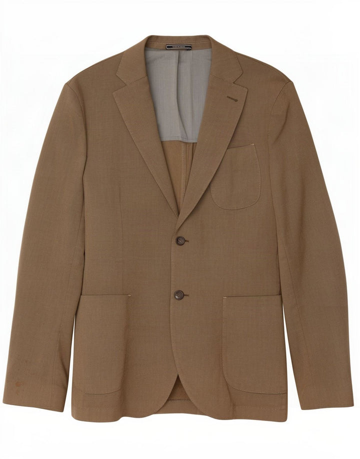 Massimo Dutti Ανδρικό σακάκι με 2 κουμπιά σακάκι UK 42 XL Καφέ βαμβακερό