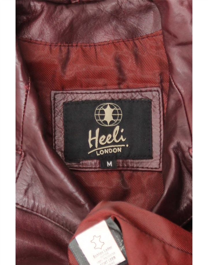 Heeli Γυναικείο Δερμάτινο Παλτό UK 12 Medium Burgundy