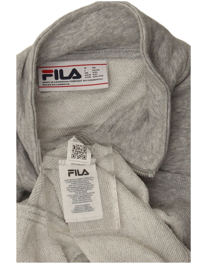 FILA Womens Tracksuit Top Jacket UK 20 2XL Grey Cotton