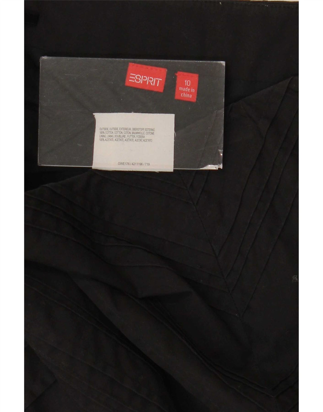 Esprit Γυναικεία Φούστα Α-γραμμής UK 10 Small W30 Μαύρη Βαμβακερή