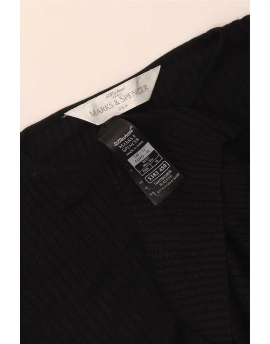 Γυναικεία μπλούζα Marks & Spencer Top UK 12 Medium Black Silk