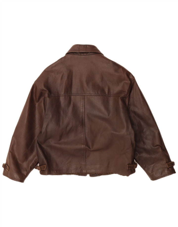 VINTAGE Ανδρικό Δερμάτινο Μπουφάν IT 44 XS Καφέ Δερμάτινο