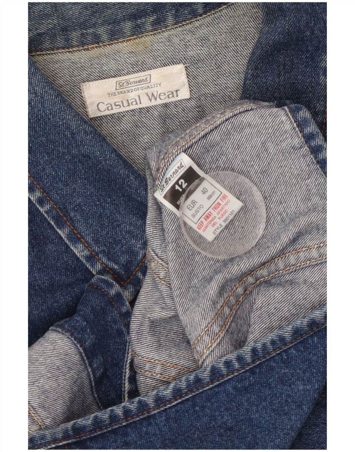 ST. BERNARD Womens Denim Jacket UK 12 Medium Blue Cotton