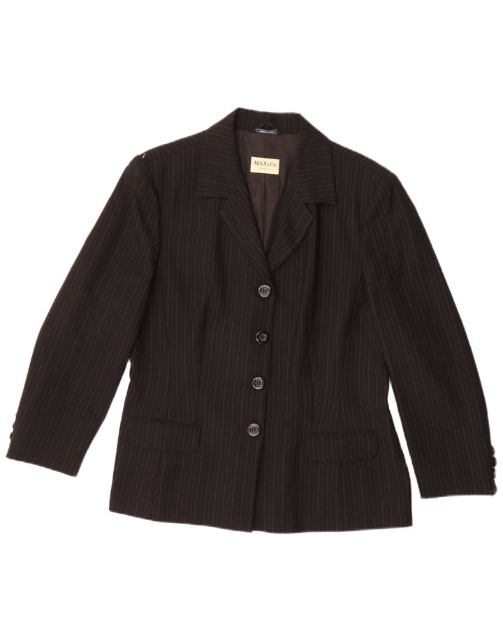 Max & Co. Γυναικείο μπουφάν blazer UK 16 μεγάλο μαύρο ριγέ μαλλί