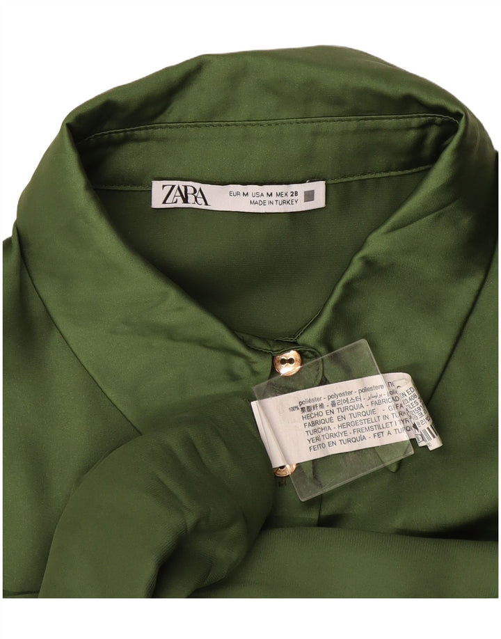 Zara Γυναικείο Πουκάμισο Φόρεμα UK 14 Μεσαίου πράσινου πολυεστέρα