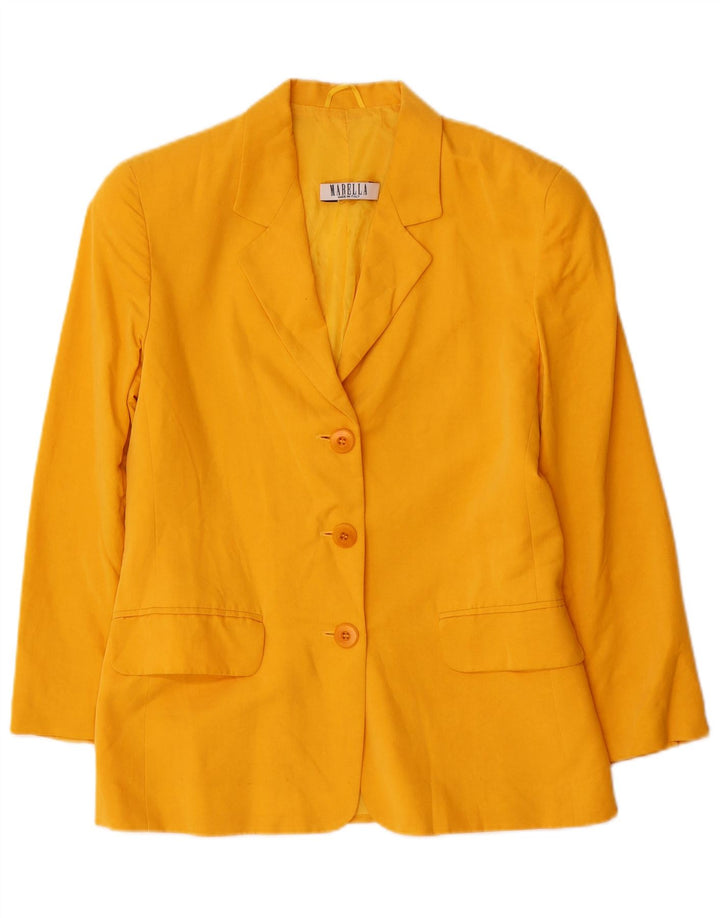 Marella Γυναικείο μπουφάν blazer UK 10 Small Yellow Viscose