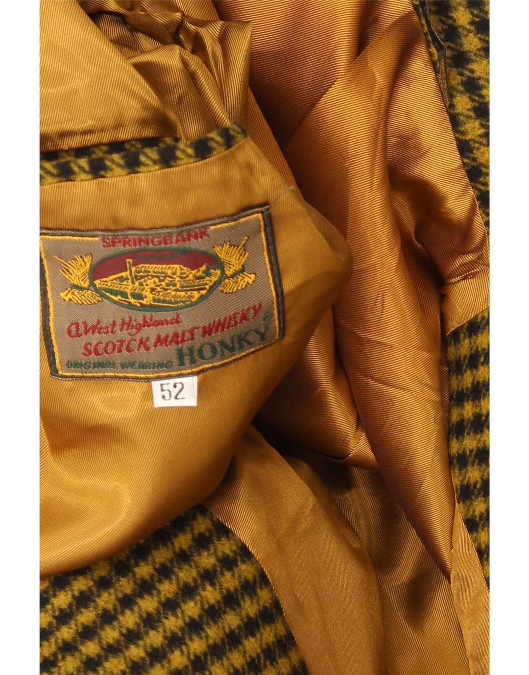 Vintage Ανδρικό σακάκι με 2 κουμπιά σακάκι IT 52 XL Yellow Check Polyester
