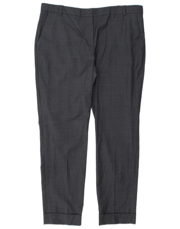 JIGSAW Γυναικείο ίσιο παντελόνι Chino UK 14 μεγάλο W34 L28 με γκρι στίγματα