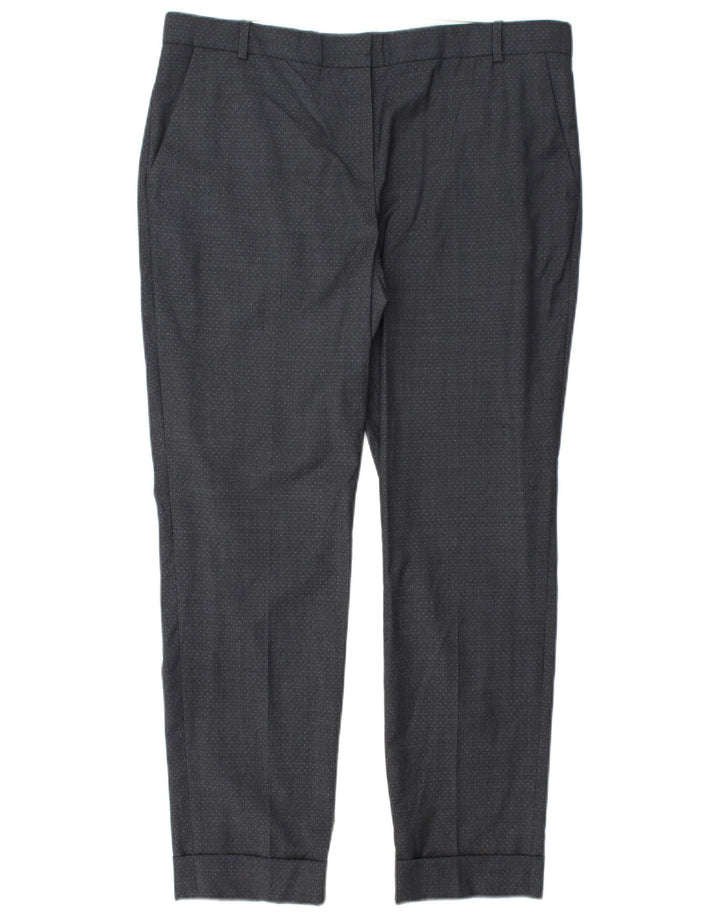 JIGSAW Γυναικείο ίσιο παντελόνι Chino UK 14 μεγάλο W34 L28 με γκρι στίγματα