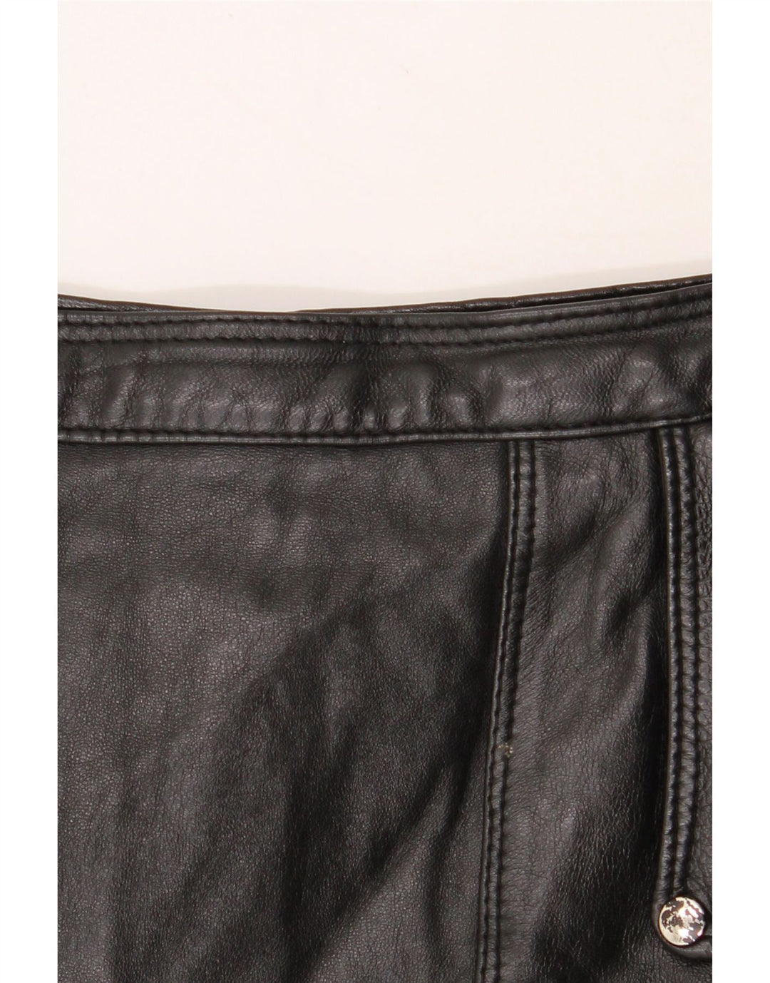VINTAGE Womens Leather Skirt W30 Medium Black Vintage Vintage and Second-Hand Vintage from Messina Hembry 