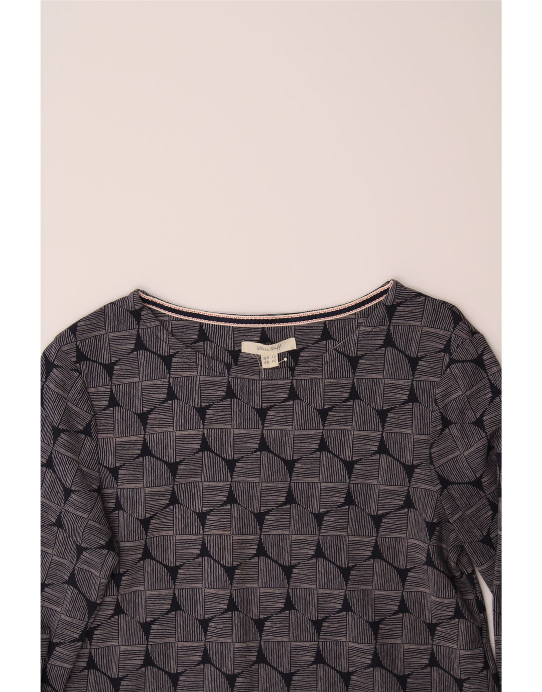 WHITE STUFF Womens Sheath Dress UK 12 Medium Navy Blue Geometric Vintage White Stuff and Second-Hand White Stuff from Messina Hembry 