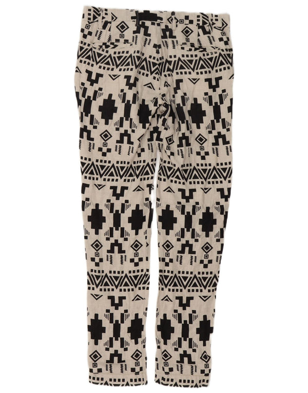 Zara Ανδρικό παντελόνι Chino Slim EU 40 Medium W31 L32 Λευκό γεωμετρικό λινό