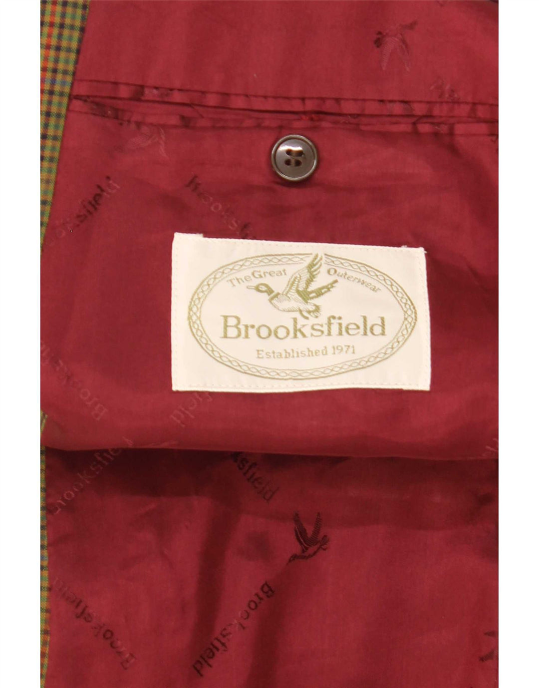 Ανδρικό μπουφάν μπλέιζερ Brooksfield με 2 κουμπιά IT 52 XL Πράσινο μαλλί Gingham
