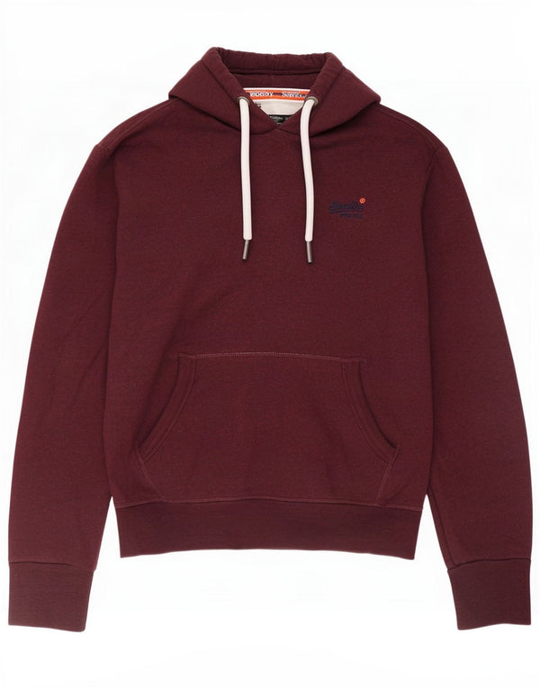 Superdry Mens Hoodie Jumper Medium Burgundy Cotton