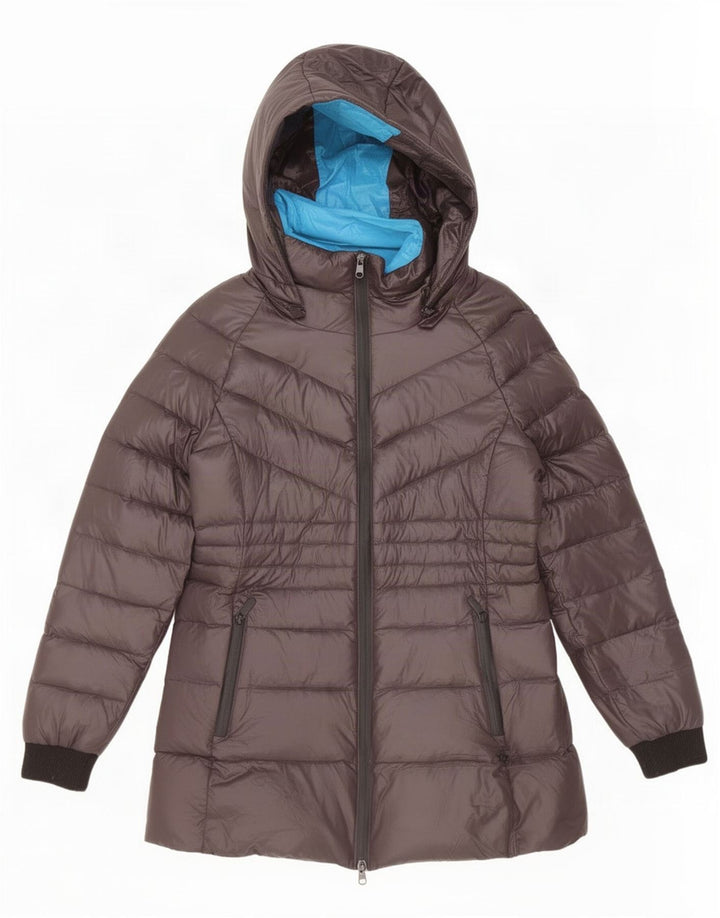 Γυναικείο μπουφάν με κουκούλα Byblos UK 8 Small Grey Nylon