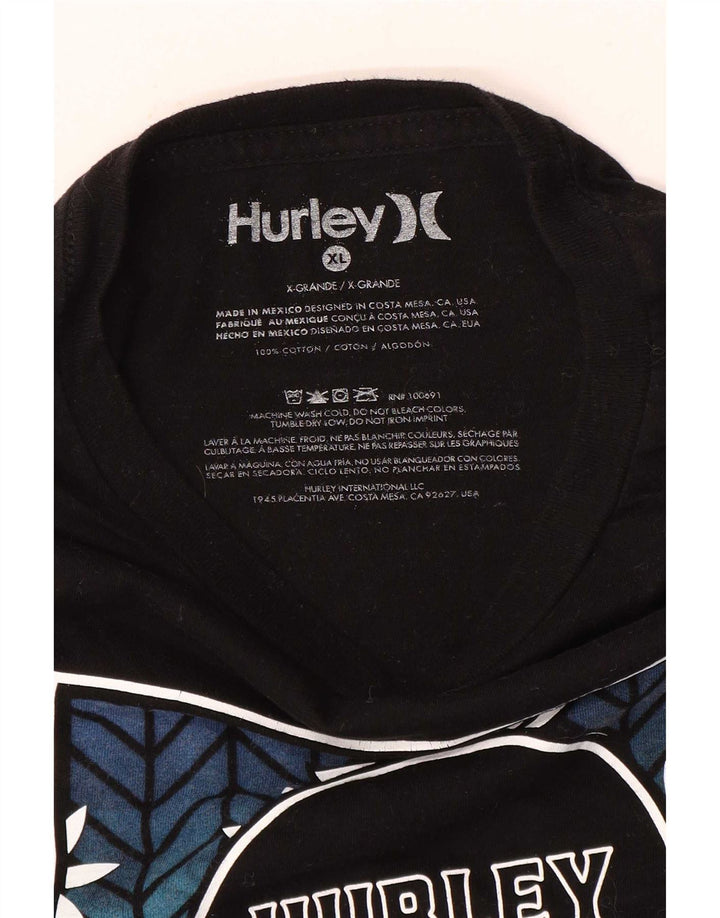 Ανδρικό γραφικό T-Shirt Hurley Top XL Μαύρο